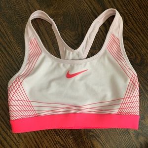 XS Neon Pink and Light Pink Nike Swoosh Sports Bra